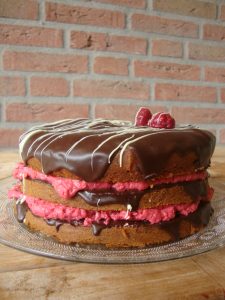 Frambozen-chocolade taart